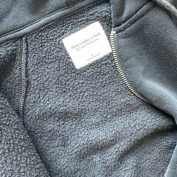 Abercrombie & Fitch Essential Soft AF Black Fleece Full Zip Men’s  Hoodie - Picture 5 of 6